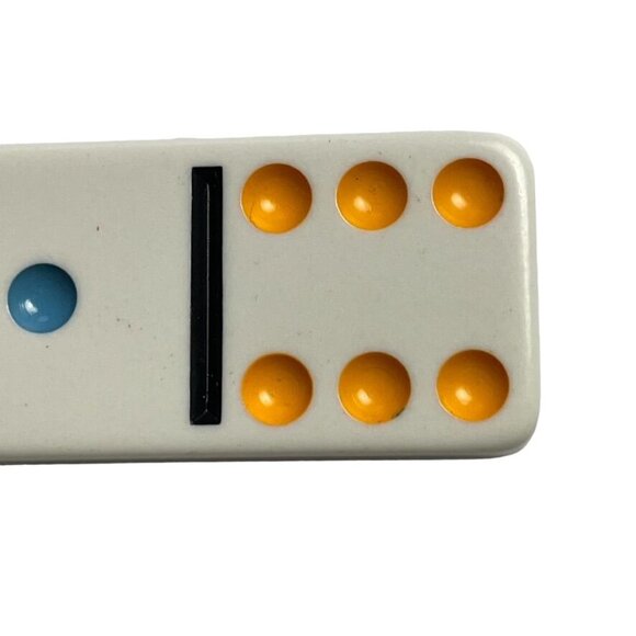 Double Twelve Dominoes Replacement Tile 1 6 Color Dot Vintage 1998 mq - Picture 4 of 12